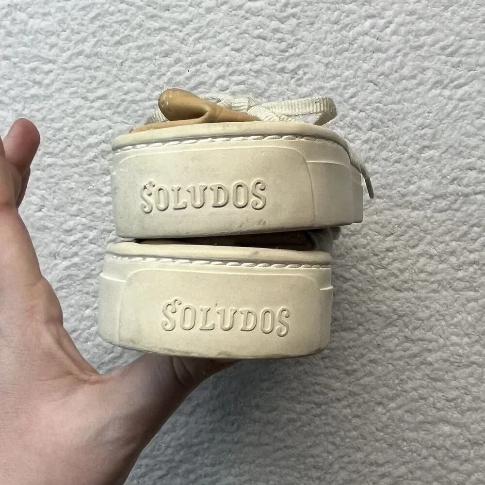 Soludos Sneakers Mens 8.5 Beige Canvas Convertible Low Top Lace Up Athleisure